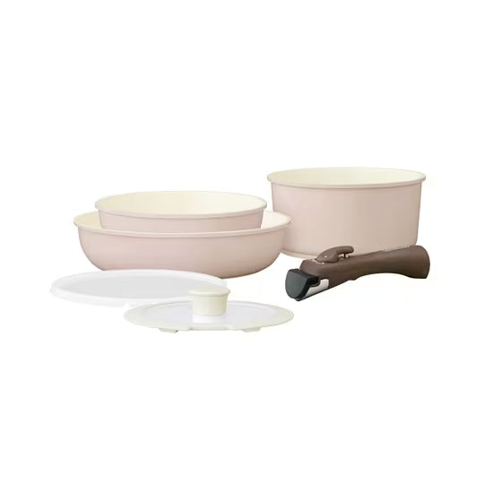 預訂|全港免運|Iris Ohyama - 日本品牌 Ceramic Pan 可拆式把手 陶瓷鍋具廚具套裝 IH對應 (2023 Model)【約15-20個工作日內寄出】