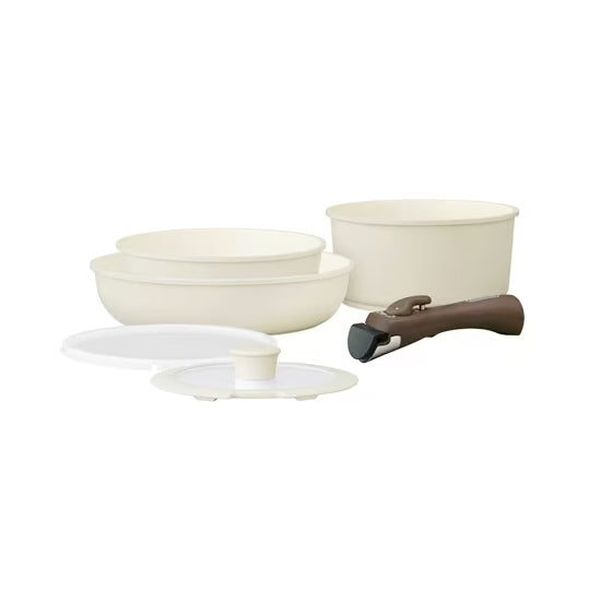 預訂|全港免運|Iris Ohyama - 日本品牌 Ceramic Pan 可拆式把手 陶瓷鍋具廚具套裝 IH對應 (2023 Model)【約15-20個工作日內寄出】