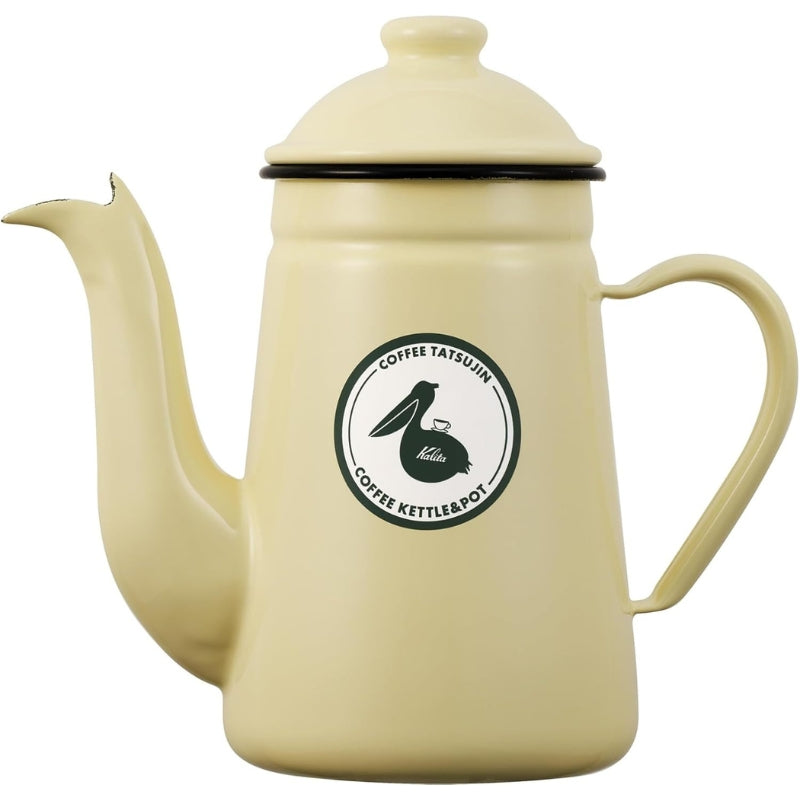 日本預訂|全港免運|Kalita - 咖啡達人 鶴嘴琺瑯瓷咖啡手沖壺 (1000ml) Pelican Pot 1ℓ Drip Pot, Kettle【約10-15個工作日內寄出】