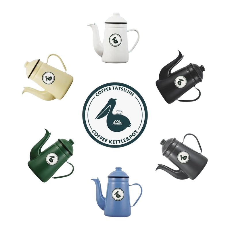 日本預訂|全港免運|Kalita - 咖啡達人 鶴嘴琺瑯瓷咖啡手沖壺 (1000ml) Pelican Pot 1ℓ Drip Pot, Kettle【約10-15個工作日內寄出】