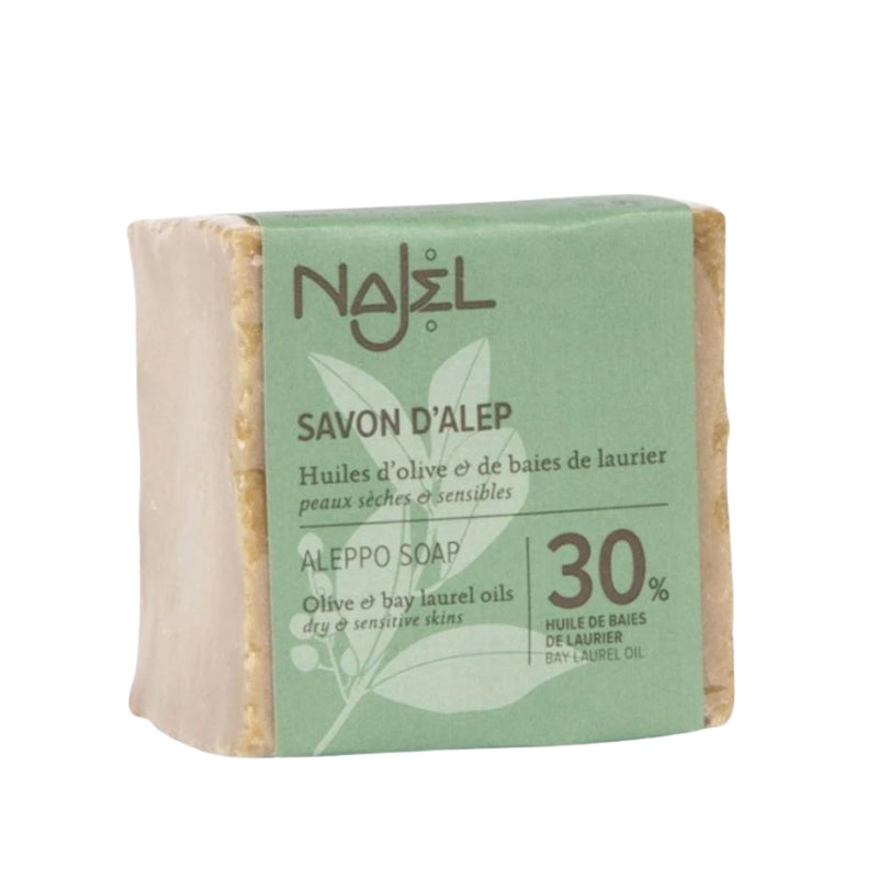 香港現貨|全港免運|NAJEL - 30%月桂油+70%橄欖油 阿勒頗天然手工古皂【法國品牌 香港行貨】油性、暗瘡肌膚適用 Aleppo Soap
