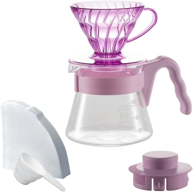 日本預訂|全港免運|HARIO - 20週年限定 V60 01膠濾杯 手沖咖啡壺組套裝 含40張濾紙 V60 Coffee Server VCSD-01-20CP【約10-15個工作日內寄出】