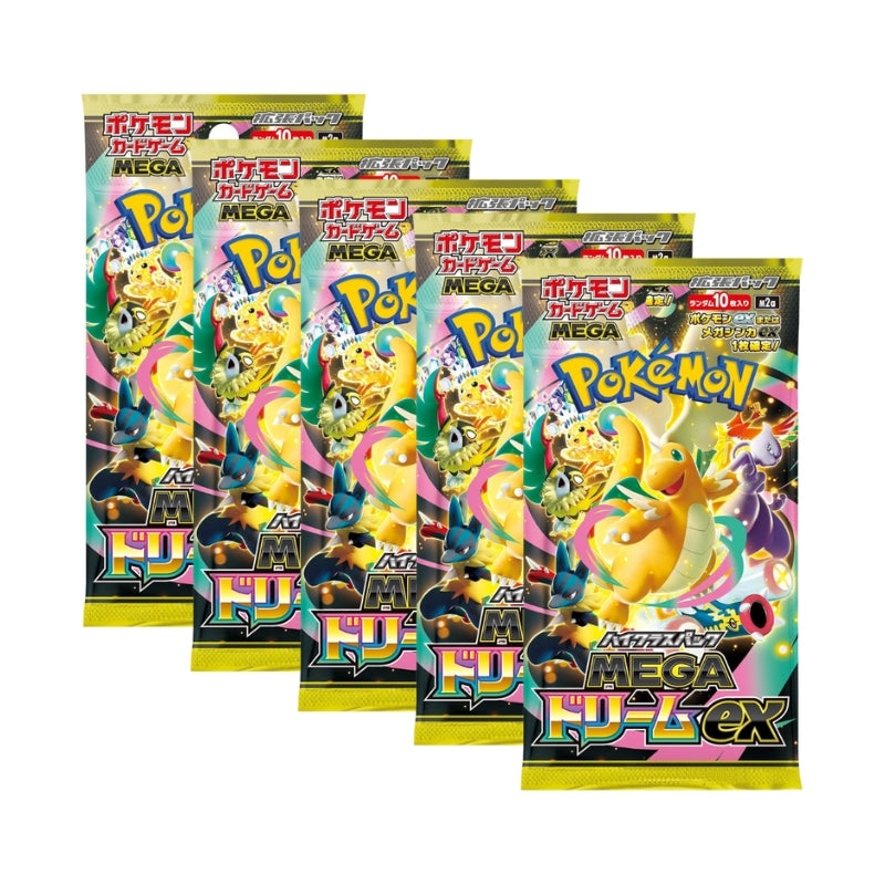 日版現貨|全港免運|Pokemon寶可夢 - 【日版Pack 散包】PTCG M2a MEGA Dream ex (5包, 一包10張 ) MEGAドリームex 超級進化夢想ex