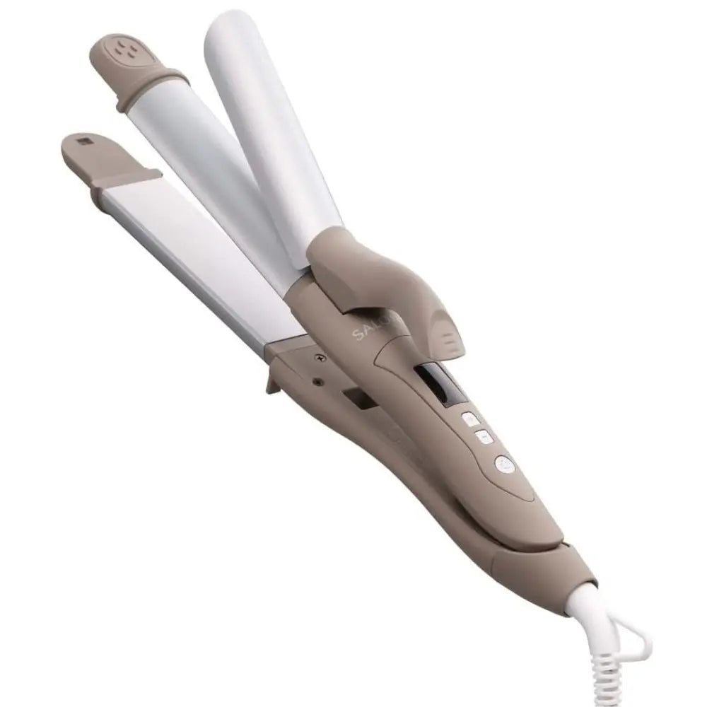 日本預訂|全港免運|SALONIA - 2Way 旅行用曲直兩用髮夾 直髮夾捲髮棒 Straight & Curl Iron 旅行用品 (32mm)【約2-3星期內寄出】