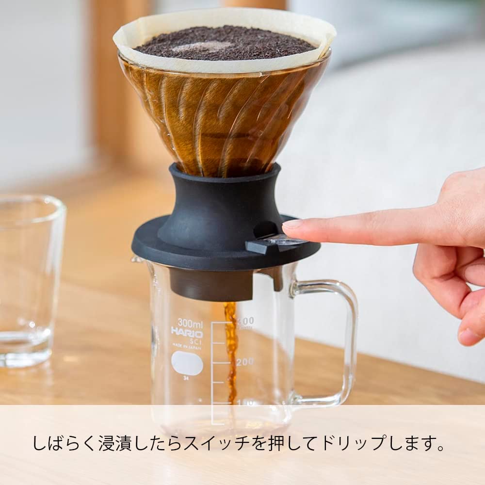 日本預訂|全港免運|HARIO - 浸漬式濾杯360ml 附40張濾紙 (聰明濾杯) Immersion Dripper SWITCH SSD-360-B【平行進口|約2-3星期內寄出】
