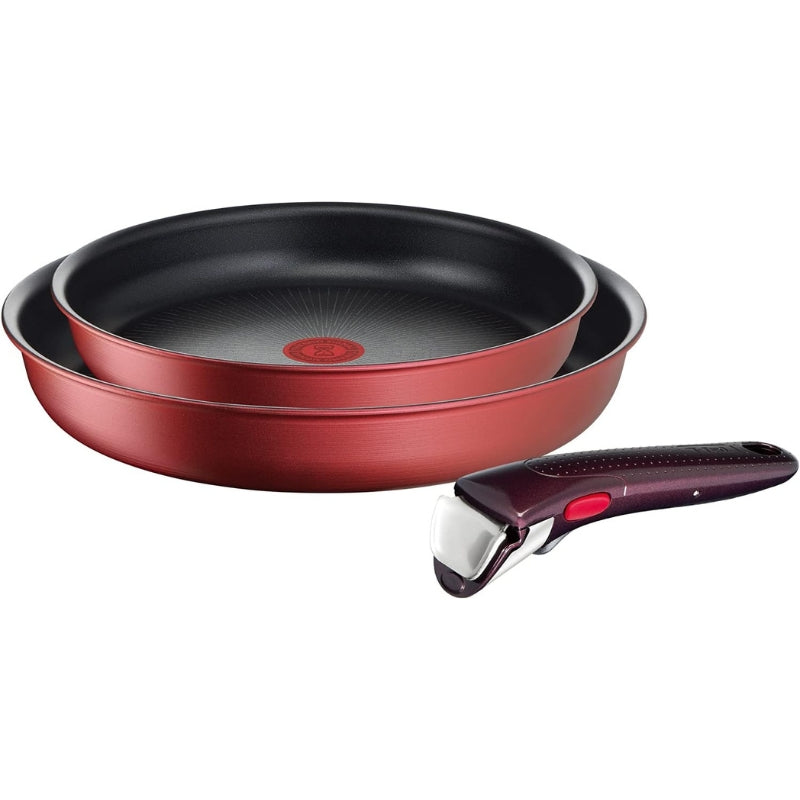 日本預訂|全港免運|T-Fal - 日本版Tefal ingenio Neo可拆式手柄 慳位廚具套裝 輕煮食套裝 (Red, 3件套裝, IH對應)【平行進口|約10-15個工作日內寄出】