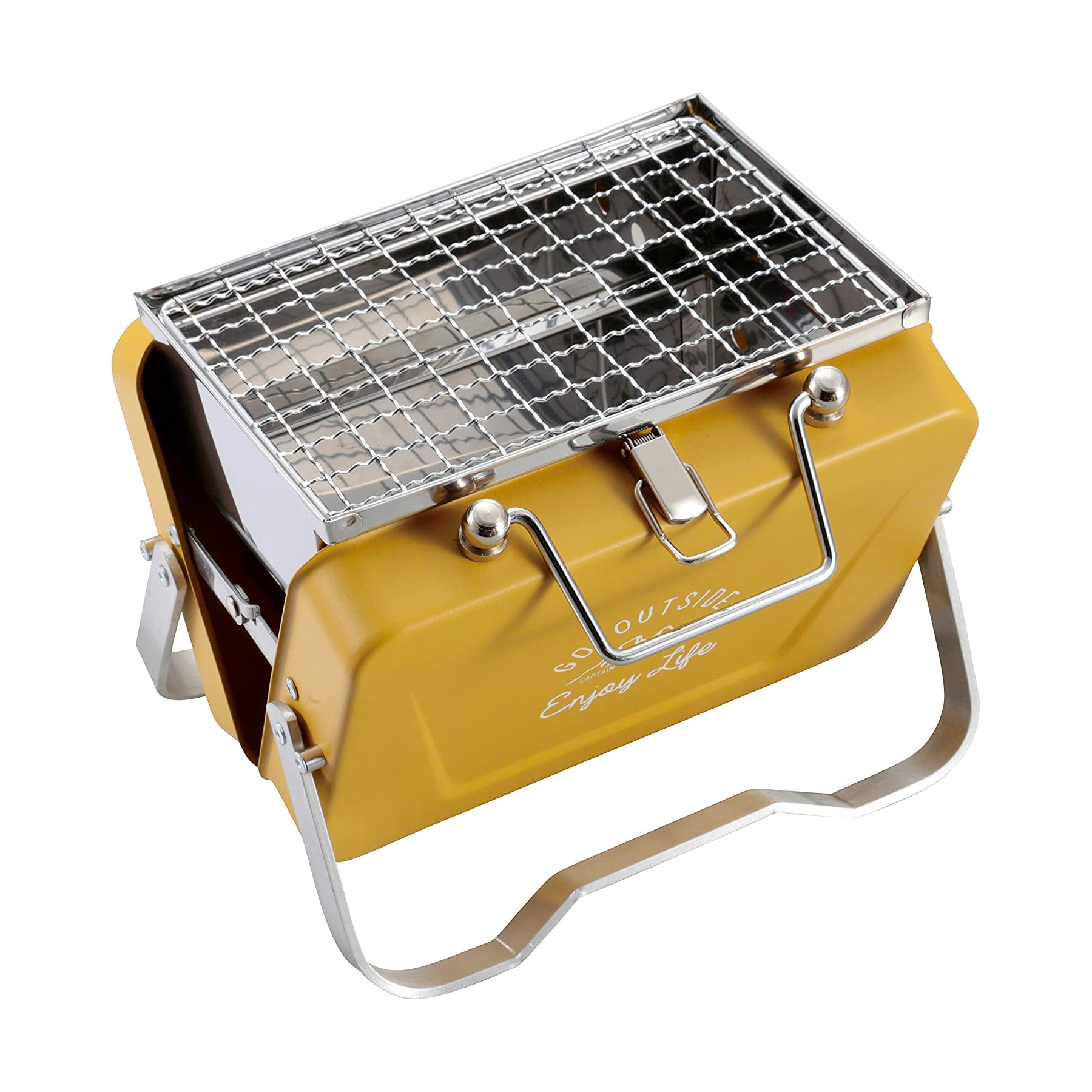 預訂|全港免運|Captain Stag - V型可摺叠式 小型桌面戶外烤架 B6型 Camping烤架 BBQ Grill【平行進口|約10-15個工作日內寄出】 - Premium Mall HK