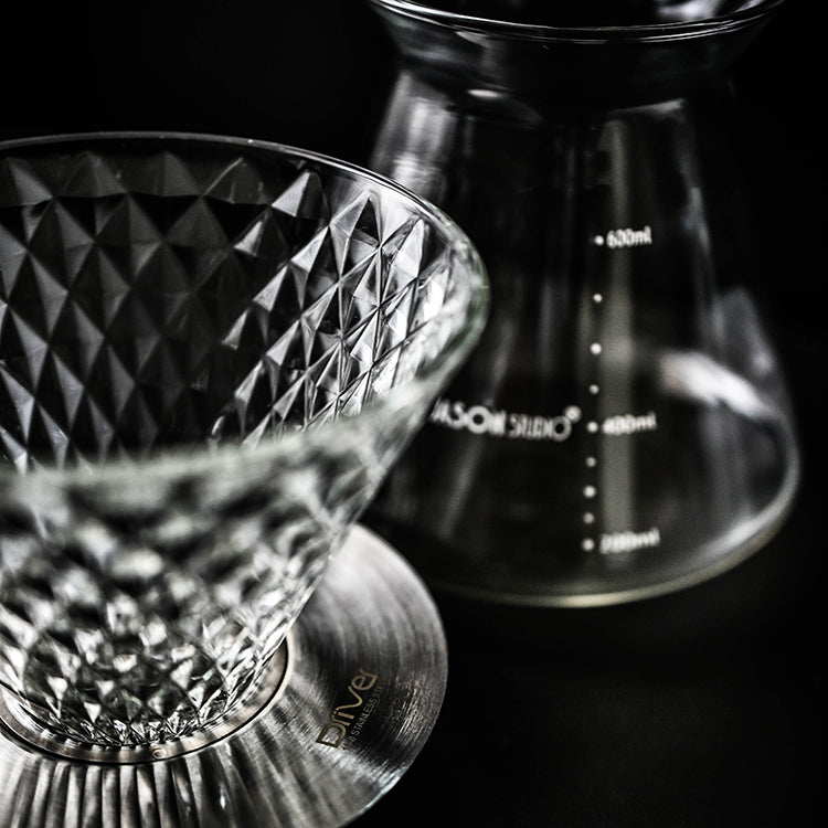 現貨|全港免運|Driver - 台灣製 鑽石濾杯 玻璃手沖咖啡濾杯 2-4杯 (品牌授權經銷商)