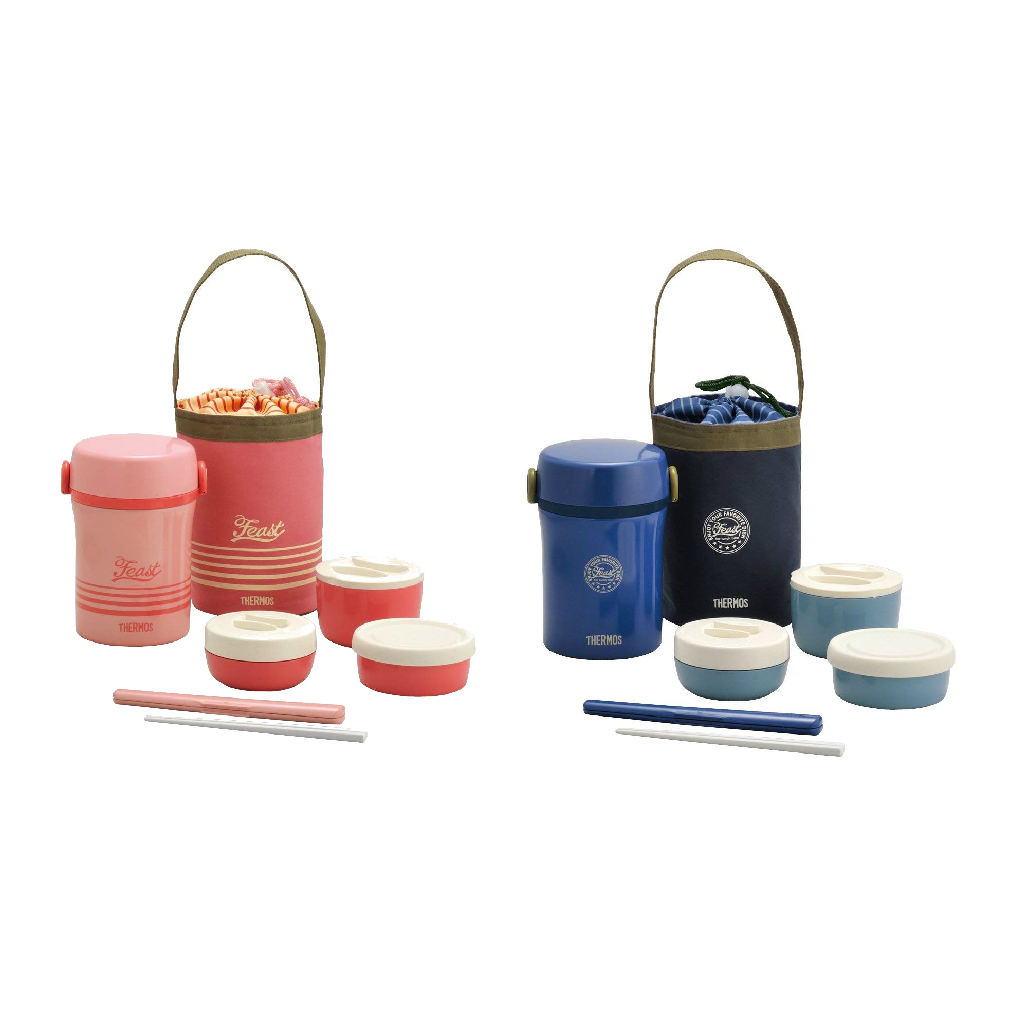 (預訂|全港免運) THERMOS 膳魔師 日本版 三層真空保温便當盒 飯壺 連保溫袋 0.69L JBC-801【約10-15個工作日內寄出】 - Premium Mall HK