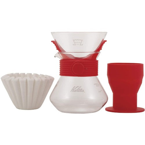 (預訂|全港免運) Kalita 185系列 玻璃濾杯 滴漏咖啡壺組套裝 Wave Style Up 185 (含25張濾紙)【約10-15個工作日內寄出】 - Premium Mall HK