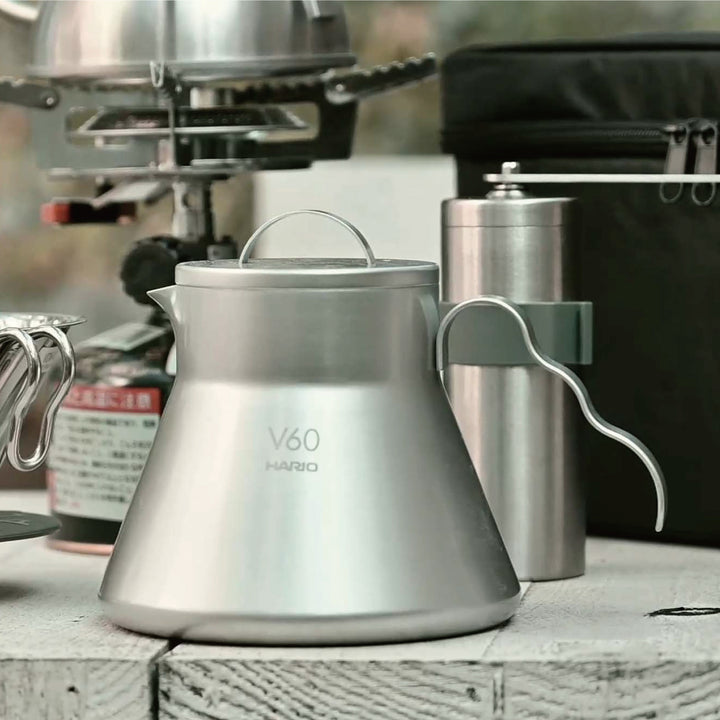預訂|全港免運|HARIO - Outdoor系列 V60不銹鋼分享壺 V60 Metal Coffee Server 500ml (O-VCSM-50-HSV)【平行進口|約10-15工作日內寄出】 - Premium Mall HK