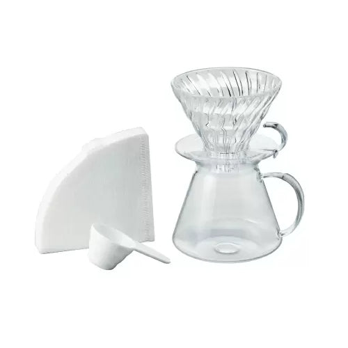 訂貨|全港免運|HARIO - "Simply HARIO系列" V60 02玻璃手沖咖啡壺組套裝 Glass Brewing Kit (1-4杯) S-VGBK-02-T【平行進口|約2-3星期內寄出】