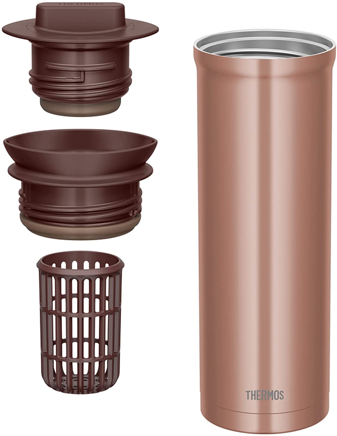 日本預訂|全港免運|THERMOS - 不銹鋼保溫壺 真空保溫壺 有茶隔的保溫壺 1L (TTD-1000)【平行進口|約10-15個工作日內寄出】