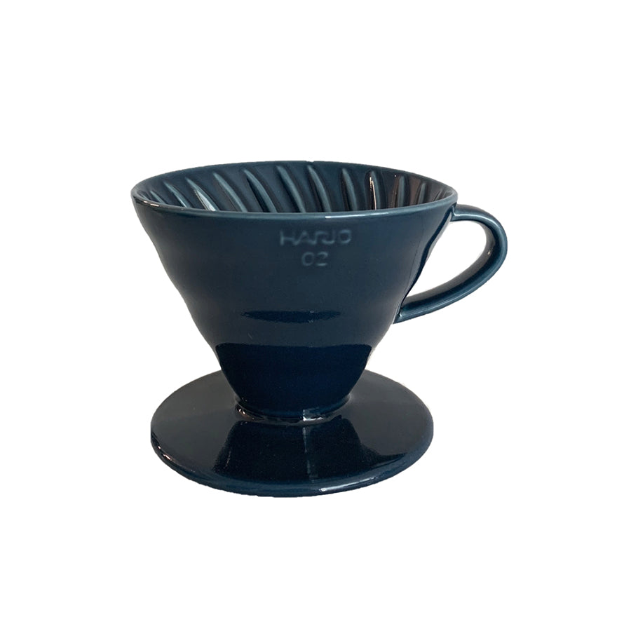 現貨|全港免運|HARIO - V60 02彩虹陶瓷咖啡濾杯 Ceramic Dripper 1-4杯 藏青藍 (VDC-02-IBU)【平行進口】