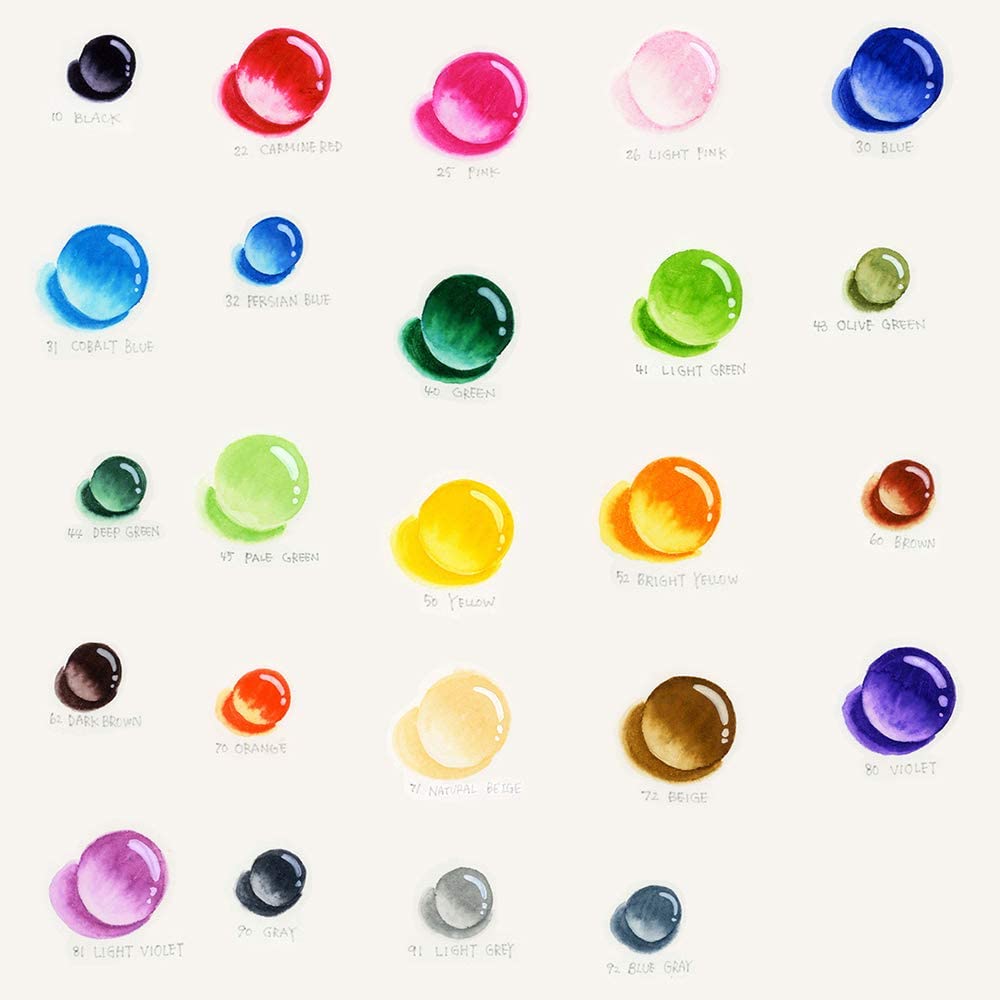 預訂|全港色運|Kuretake吳竹 - ZIG 日本製 Clean Color Real Brush 水彩毛筆 24色【約10-15個工作日內寄出】