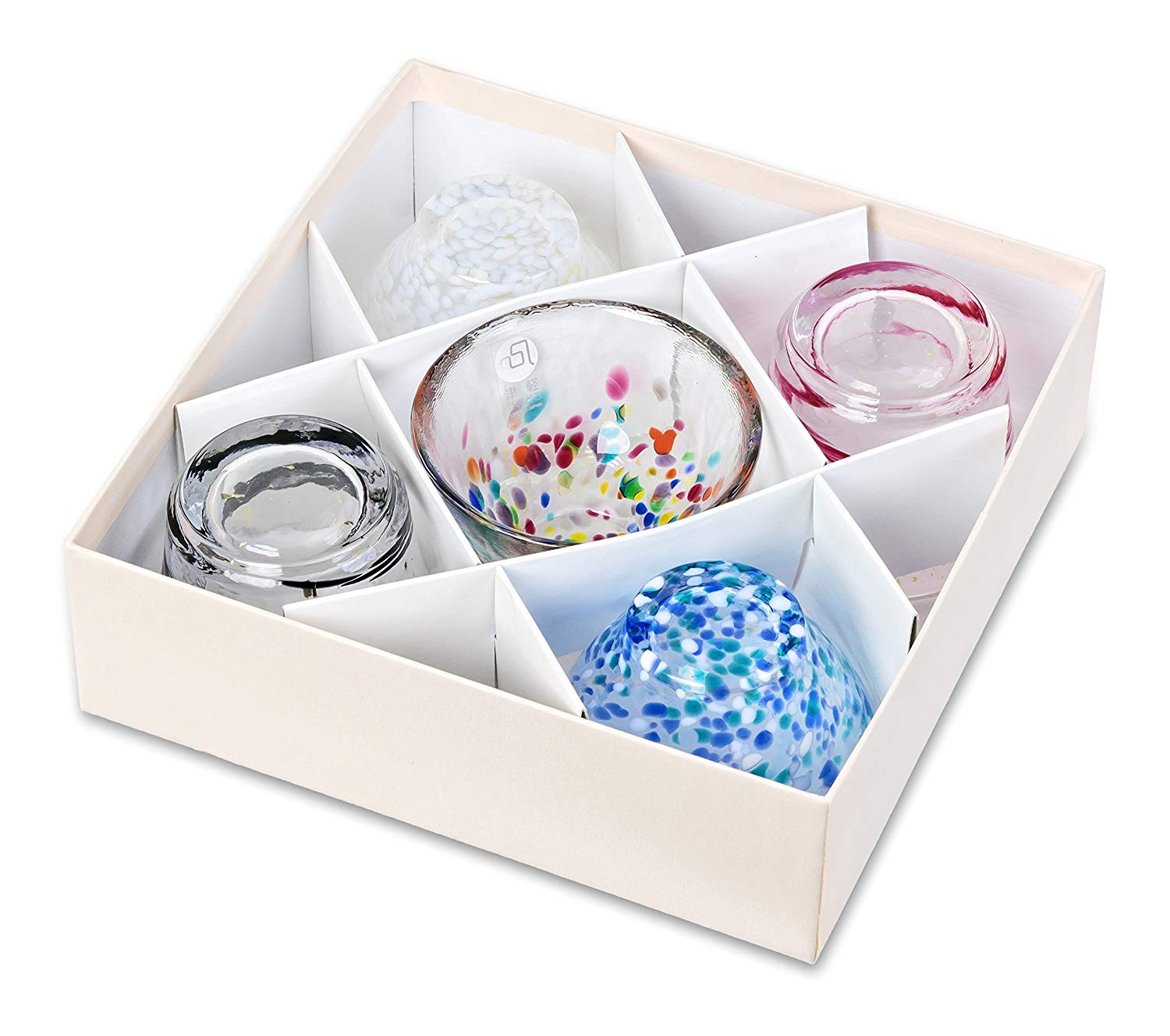 (預訂|全港免運) 日本製 津輕 四季靈感設計 玻璃清酒酒杯 料理碗 精心挑選套裝 (1套5隻) 【約10-15個工作日內寄出】 - Premium Mall HK