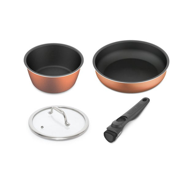 預訂|全港免運|Iris Ohyama - 日本品牌 深型設計 可拆式把手鍋具廚具套裝 IH對應 (4件裝)【平行進口|約10-15個工作日內寄出】