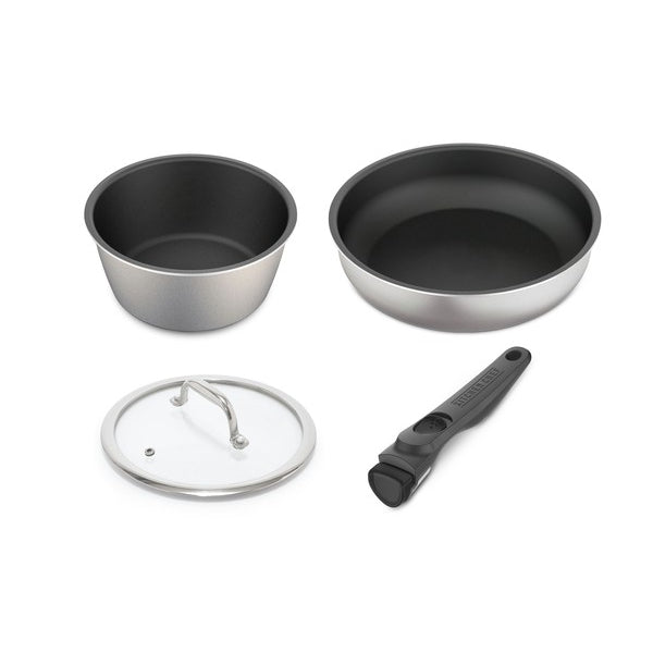 預訂|全港免運|Iris Ohyama - 日本品牌 深型設計 可拆式把手鍋具廚具套裝 IH對應 (4件裝)【平行進口|約10-15個工作日內寄出】