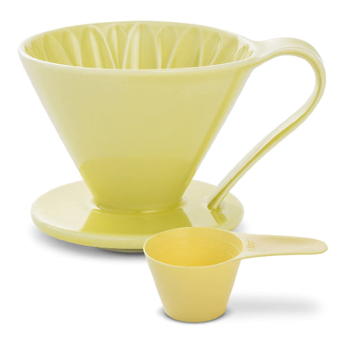 現貨|全港免運|CAFEC- 三洋産業 日本製 有田燒錐形陶瓷花瓣濾杯 手沖咖啡濾杯 Flower Dripper 1cup CFD-1【平行進口】