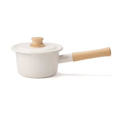 (預訂|全港免運) 日本 富士琺瑯 FUJIHORO (Honey Ware) Cotton系列 單柄附蓋琺瑯牛奶鍋 (14cm/16cm)【約10-15個工作日內寄出】