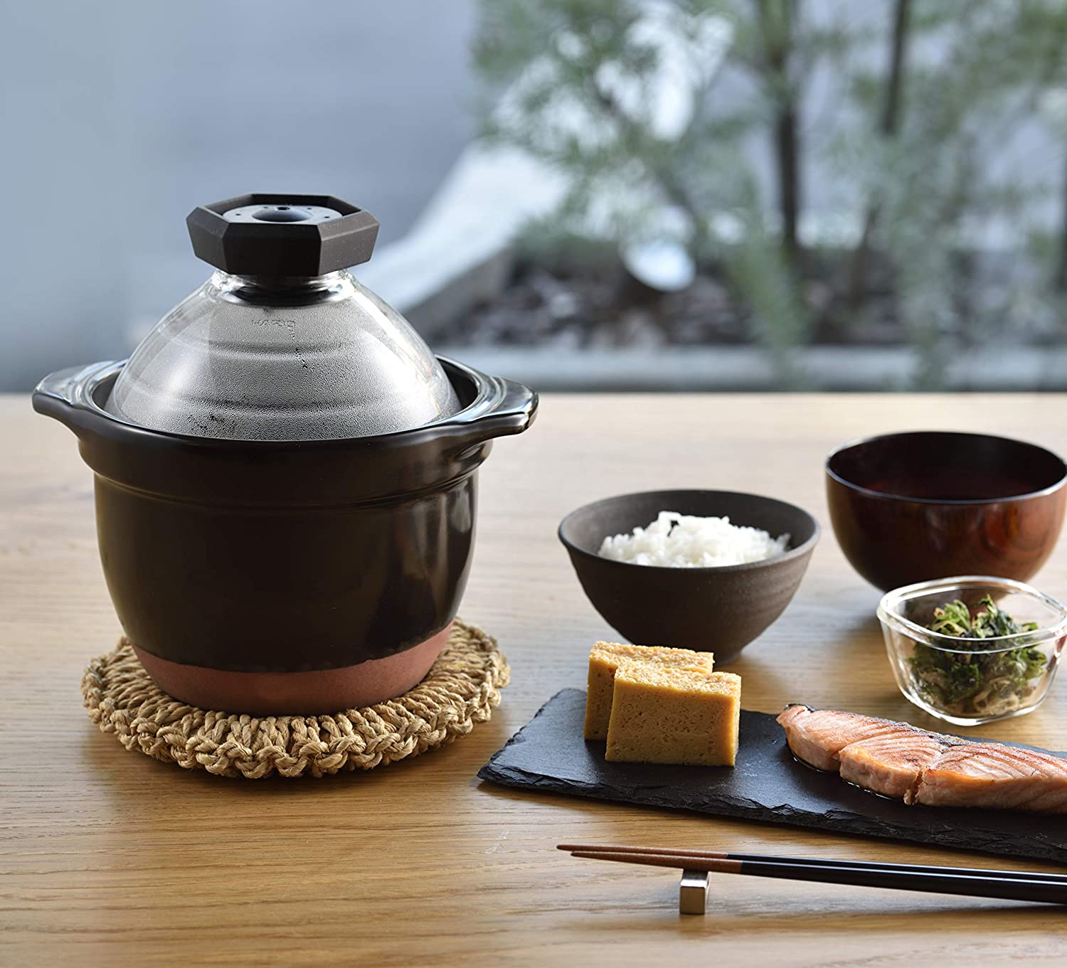 預訂|全港免運| Hario - 飯鍋飯煲 GOHANGAMA Glass Lid Rice Cooker 萬古燒蛋形飯釜 GNR-150-B/GNR-200-B【平行進口|約10-15個工作日內寄出】