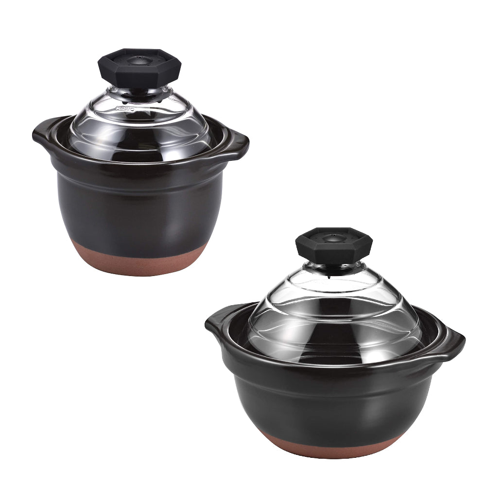 預訂|全港免運| Hario - 飯鍋飯煲 GOHANGAMA Glass Lid Rice Cooker 萬古燒蛋形飯釜 GNR-150-B/GNR-200-B【平行進口|約10-15個工作日內寄出】