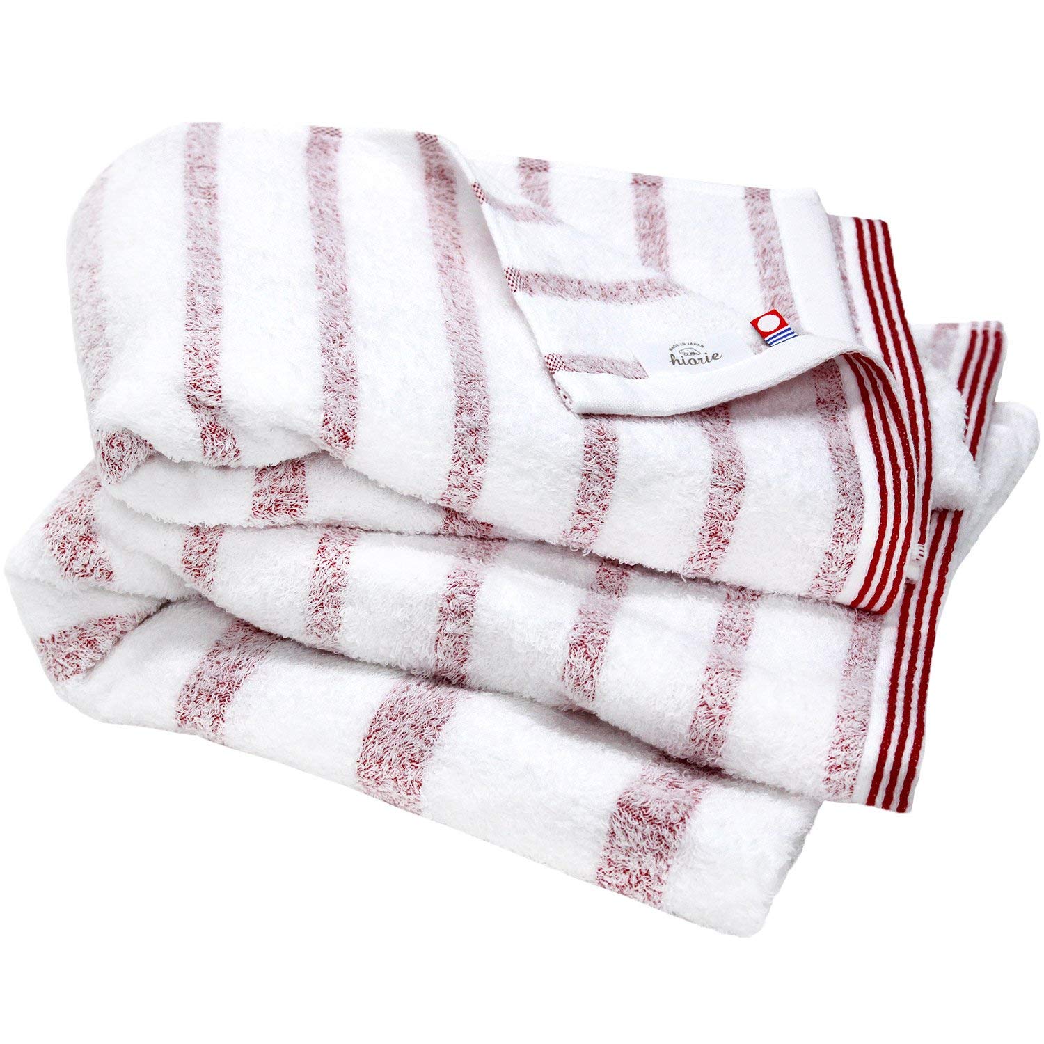 (預訂|全港免運) hiorie 日織惠 日本製 沐浴用毛巾 Bath Towels 今治認證 間條色 ( 60 x 120cm 1套2條)【約10-15個工作日內寄出】 - Premium Mall HK