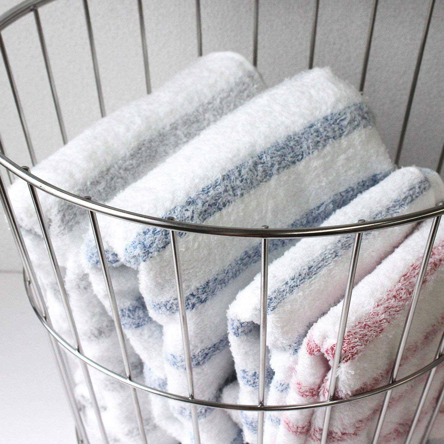 (預訂|全港免運) hiorie 日織惠 日本製 沐浴用毛巾 Bath Towels 今治認證 間條色 ( 60 x 120cm 1套2條)【約10-15個工作日內寄出】 - Premium Mall HK