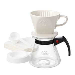 (預訂|全港免運) Kalita 102系列 3-4杯 陶瓷濾杯 滴漏咖啡壺組套裝 102 Ceramic Dripper Set N(含濾紙)【約10-15個工作日內寄出】 - Premium Mall HK