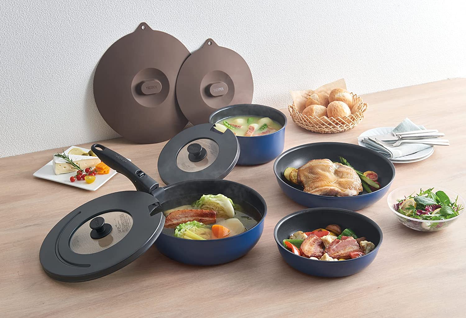 預訂|全港免運|THERMOS - 可疊可拆手柄廚具套裝 9件裝 (明火用) KSC-9A【平行進口|約10-15個工作日內寄出】