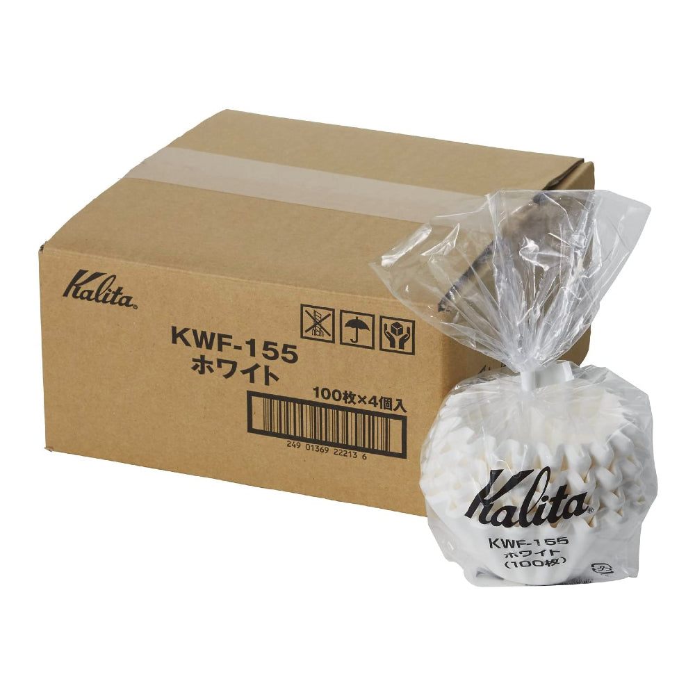 現貨|全港免運|Kalita - 400張 Wave 155手沖咖啡濾紙 波浪型/蛋糕型濾紙 Wave Filter Paper (KWF-155, 1箱4包 共400張)【平行進口】 - Premium Mall HK