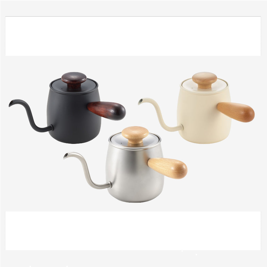 日本預訂|全港免運|Miyaco - 宮崎製作所 木柄細口咖啡手沖壺 Single Drip 0.4L【約10-15個工作日內寄出】