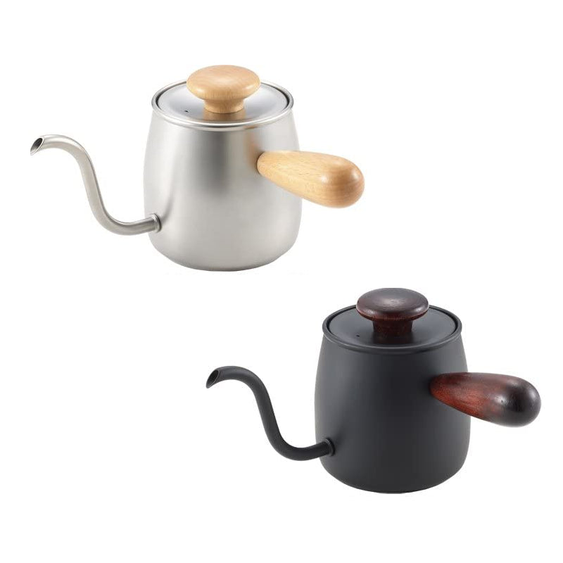 日本預訂|全港免運|Miyaco - 宮崎製作所 木柄細口咖啡手沖壺 Single Drip 0.4L【約10-15個工作日內寄出】