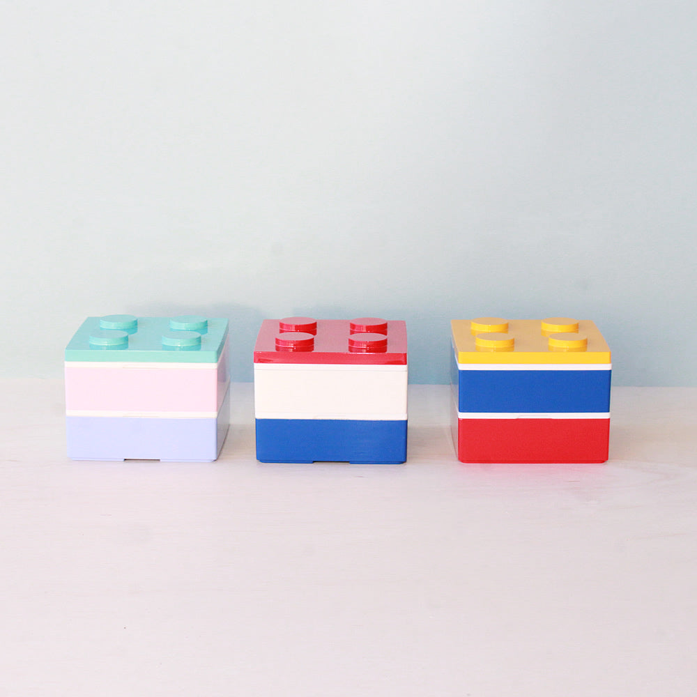 (預訂|全港免運) padou P:Block 日本製 積木設計方形 2層飯盒/便當盒/Lunch Box (460ml)【約10-15個工作日內寄出】