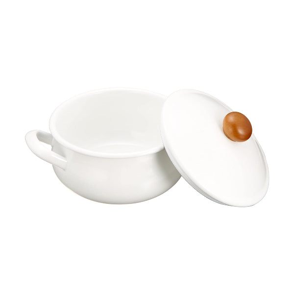 (預訂|全港免運) 野田琺瑯 Noda Horo 日本製 POCHKA系列 琺瑯雙手柄鍋 15cm/1.1L (IH100V,200V 對應)【約10-15個工作日內寄出】 - Premium Mall HK