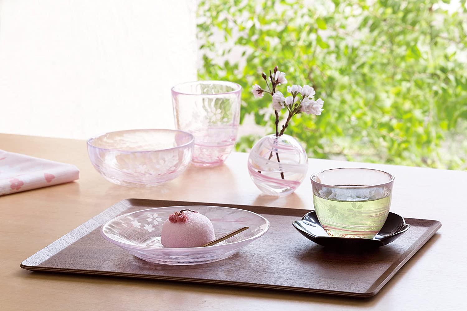 預訂|全港免運|Aderia - 津輕 日本製玻璃花瓶 彩手鞠小花瓶 櫻花【約10-15個工作日內寄出】