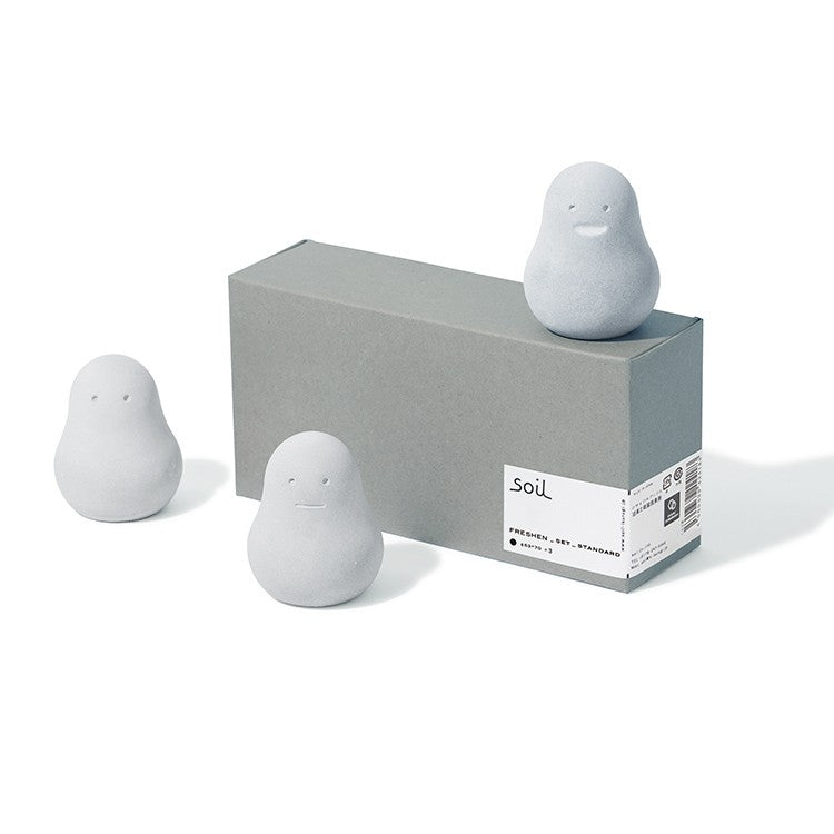預訂|全港免運|soil - FRESHEN set standard 珪藻土吸濕除臭公仔 套裝 (3件裝)【約10-15個工作日內寄出】