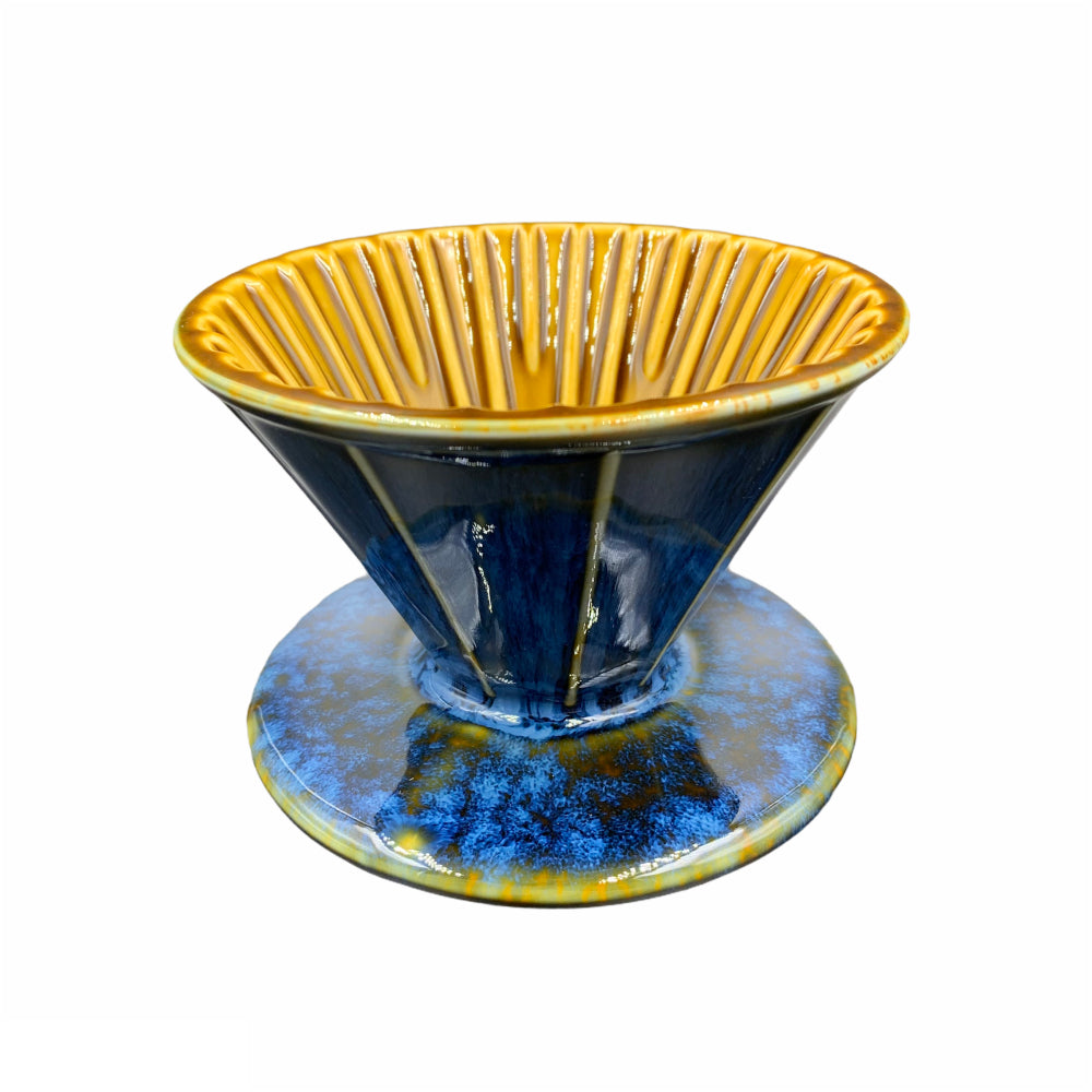 (現貨|全港免運) FENGJEN - 台灣製 S川流 Stream 手工製作陶瓷咖啡濾杯 Coffee Dripper 天目藍 (1-2人份) - Premium Mall HK
