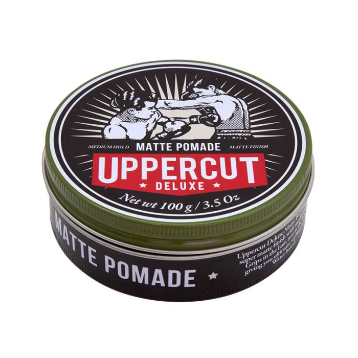 (現貨|全港免運) 澳洲製 UPPERCUT DELUXE 拳擊手 MATTE POMADE 啞色自然光澤 水性 髮蠟髮油 (100g/3.5oz) - Premium Mall HK