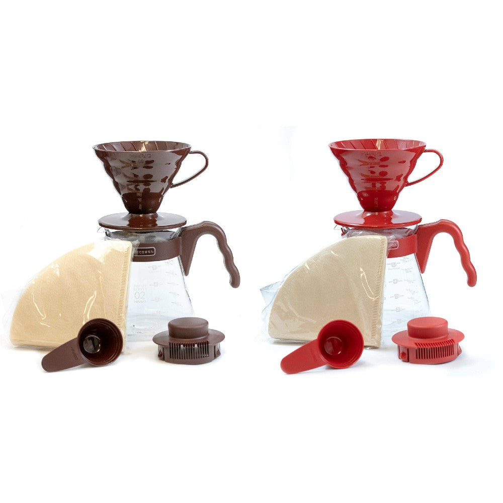 (現貨|全港免運) HARIO V60 膠濾杯 濾泡咖啡壺組/滴漏咖啡壺組 套裝 含40張濾紙 V60 Coffee Server 02 Set VCSD-02【平行進口】 - Premium Mall HK