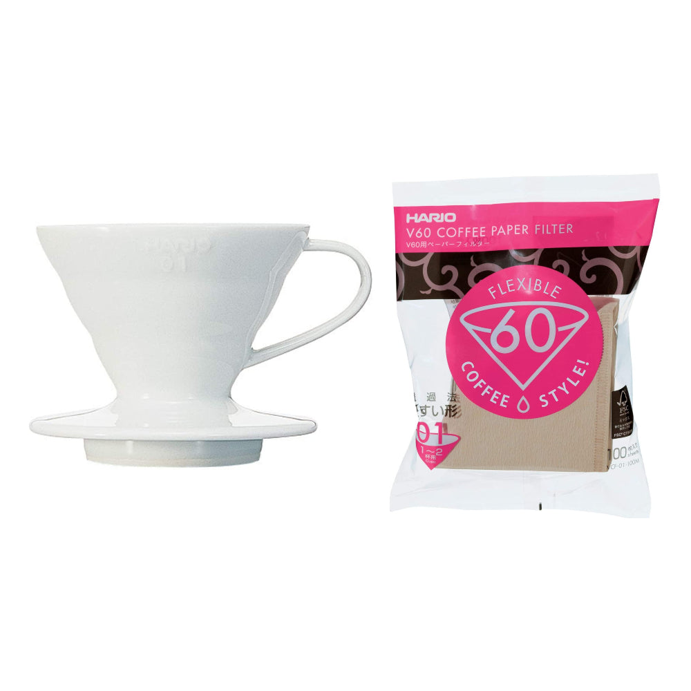 (預訂|全港免運) HARIO V60 01 陶瓷咖啡濾杯 Ceramic Dripper 1-2杯 VDC-01【約10-15個工作日內寄出】 - Premium Mall HK