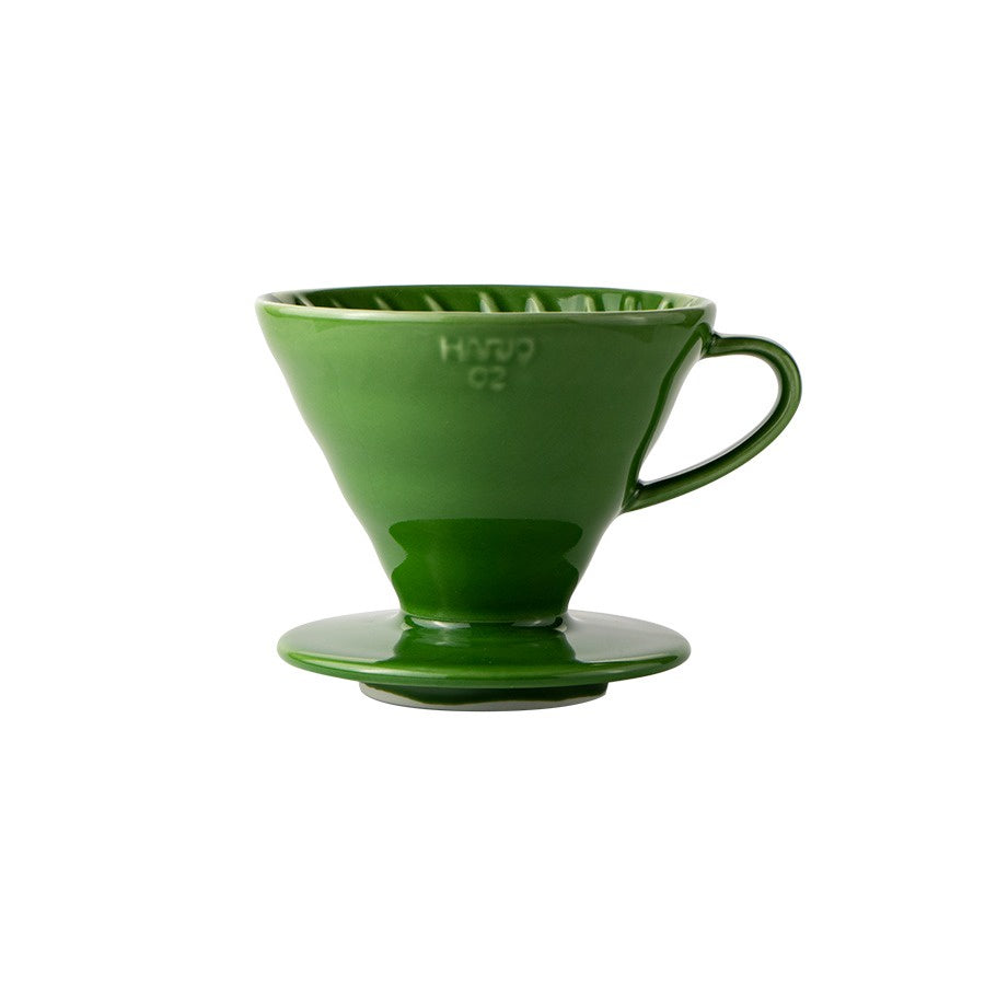 現貨|全港免運|HARIO - V60 02彩虹陶瓷咖啡濾杯 Ceramic Dripper 1-4杯 深蕨綠 (VDC-02-DG)【平行進口】