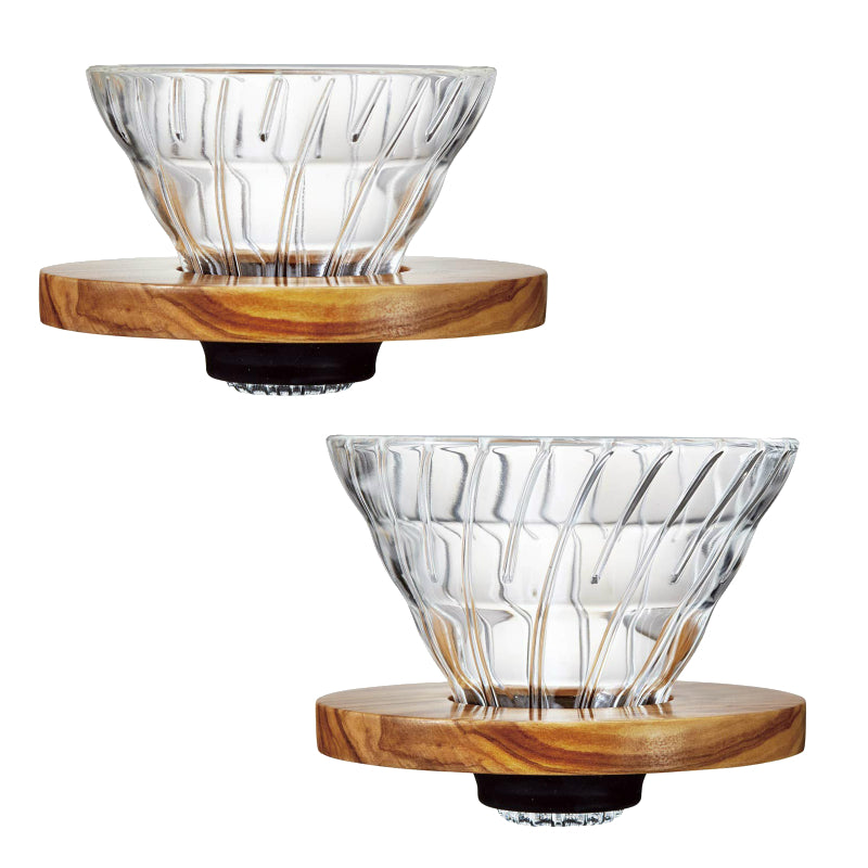 (預訂|全港免運) HARIO V60 橄欖木 耐熱玻璃咖啡濾杯 Olive Wood Glass Dripper VDG-01-OV / VDG-02-OV【約10-15個工作日內寄出】 - Premium Mall HK