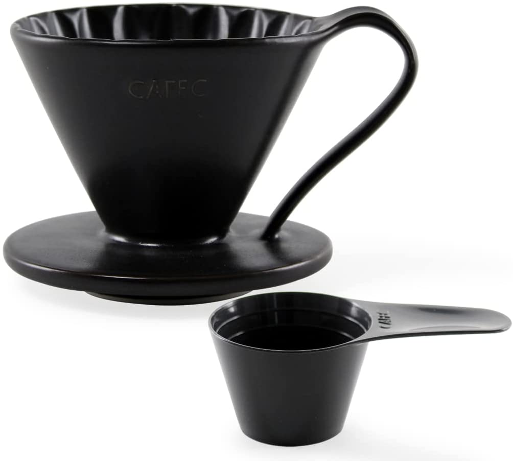 現貨|全港免運|CAFEC- 三洋産業 日本製 有田燒錐形陶瓷花瓣濾杯 手沖咖啡濾杯 Flower Dripper 1cup CFD-1【平行進口】