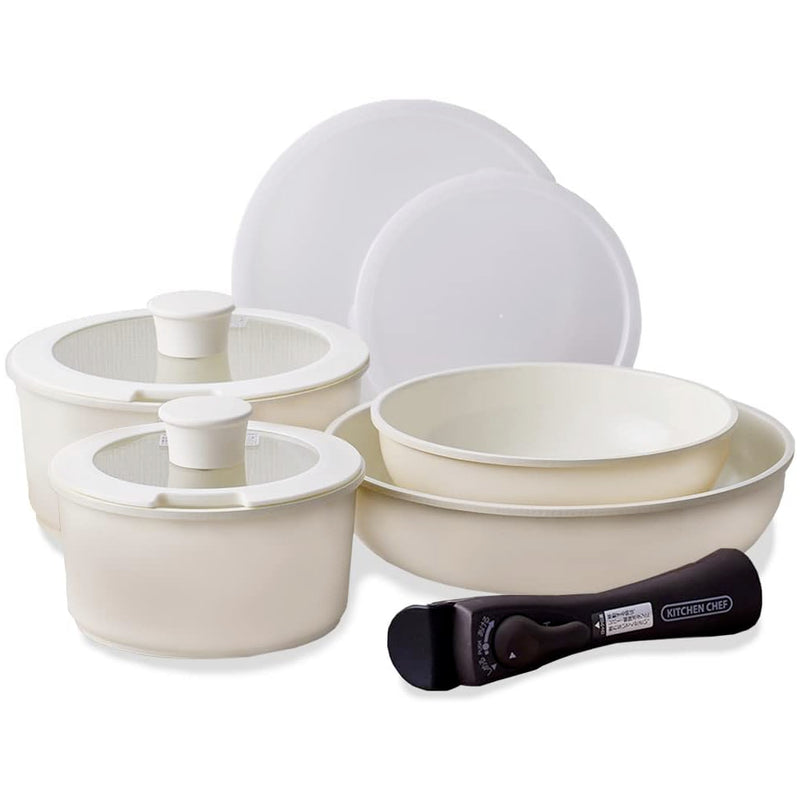 預訂｜全港免運｜Iris Ohyama - 日本品牌 Ceramic Pan 可拆式把手 陶瓷鍋具廚具套裝 IH對應 (2023 Model)【約15-20個工作日內寄出】