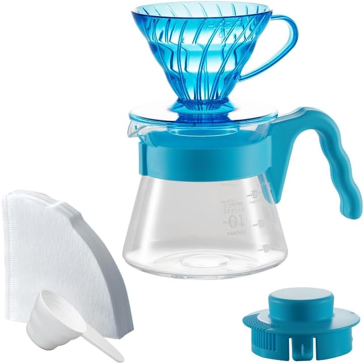 日本預訂｜全港免運｜HARIO - 20週年限定 V60 01膠濾杯 手沖咖啡壺組套裝 含40張濾紙 V60 Coffee Server VCSD-01-20CP【約10-15個工作日內寄出】