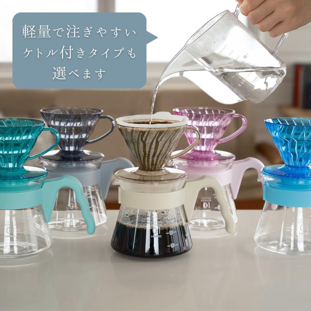 日本預訂｜全港免運｜HARIO - 20週年限定 V60 01膠濾杯 手沖咖啡壺組套裝 含40張濾紙 V60 Coffee Server VCSD-01-20CP【約10-15個工作日內寄出】