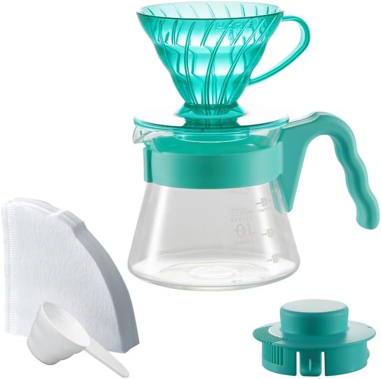 日本預訂｜全港免運｜HARIO - 20週年限定 V60 01膠濾杯 手沖咖啡壺組套裝 含40張濾紙 V60 Coffee Server VCSD-01-20CP【約10-15個工作日內寄出】