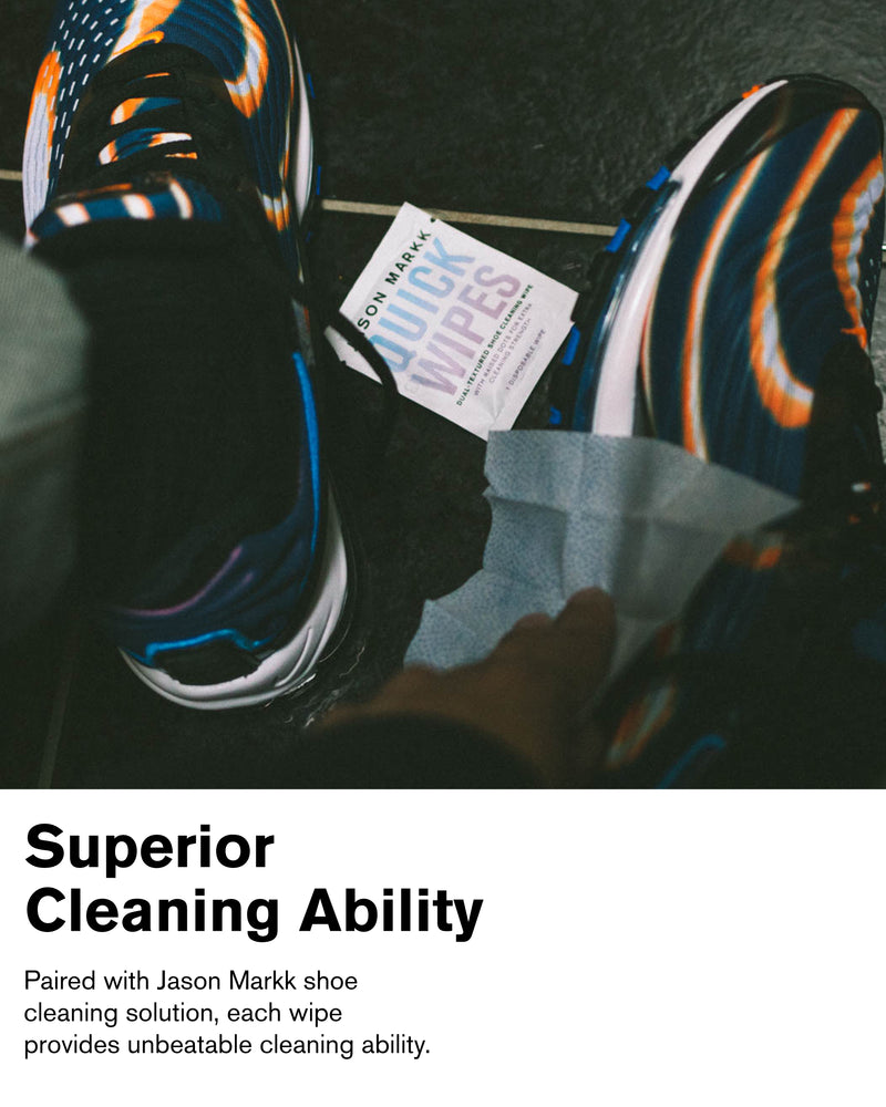 Jason Markk - QUICK WIPES 美國製 雙面紋理鞋履波鞋清潔抹布 Dual-Textured Shoe Cleaning Wipe(一盒30片)【現貨｜全港免運】