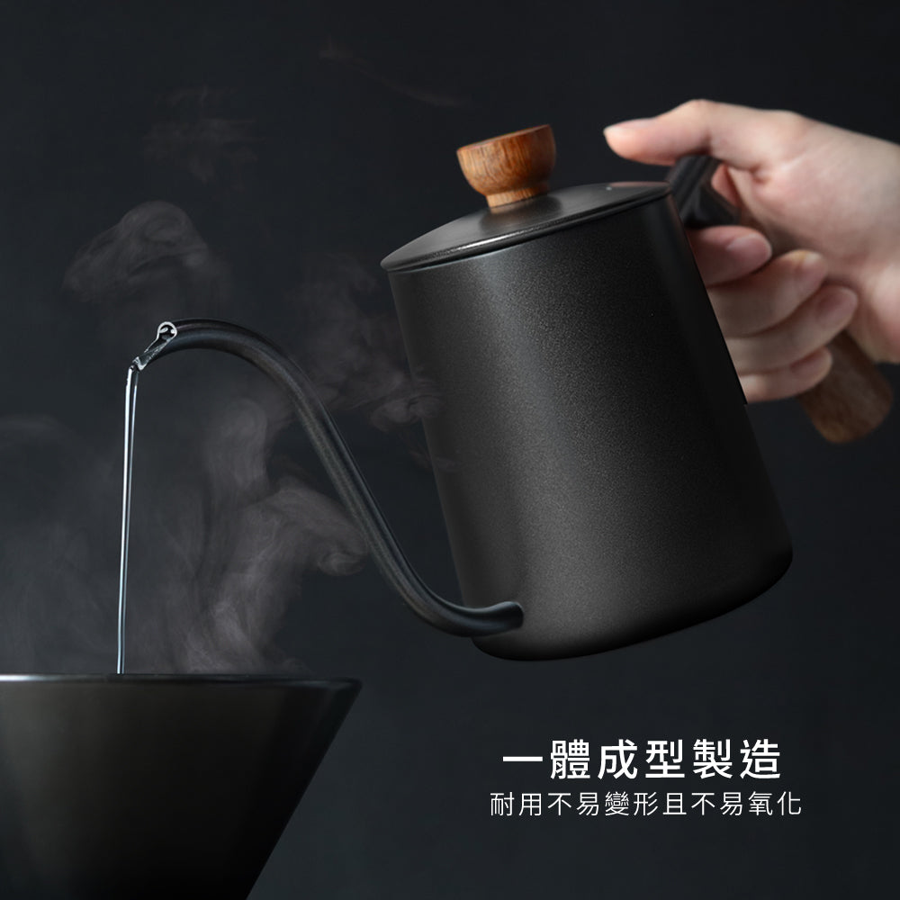 現貨｜全港免運｜CUG - 原木把手不銹鋼咖啡手沖壺 經典手沖壺 天鵝壺 600ml (CUG-PS0315)